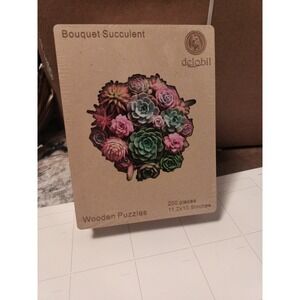 Delobil Wooden Puzzles "Bouquet Succulent" Jigsaw Puzzle 200 Pieces  New Sealed